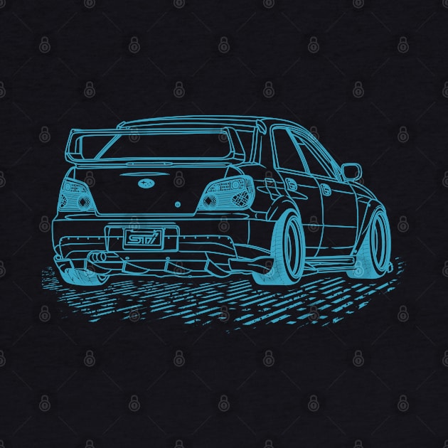 Subie Impreza WRX Bugeye Lineart Blueprint by Guyvit